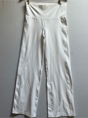 Breathe White Wide-Leg Yoga Pants High Waist Lounge Sz M